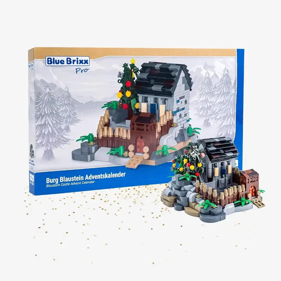 BlueBrixx Burg Blaustein Adventskalender, 971 Klemmbausteine, Mittelalter
