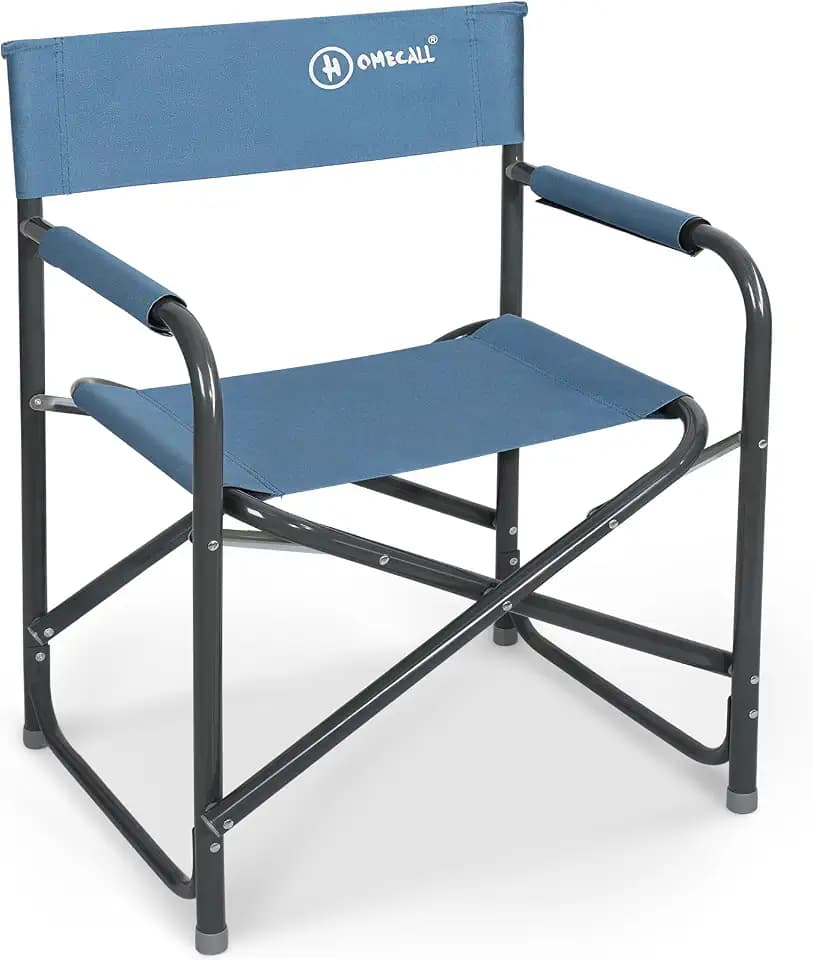 Homecall Camping-Klappstuhl aus Stahl mit Rückenlehne - (Blau)