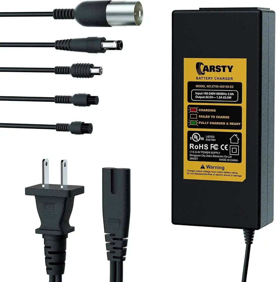 Carsty 42V Hoverboard Charger, Universal 5-in-1 Electric Scooter Charger