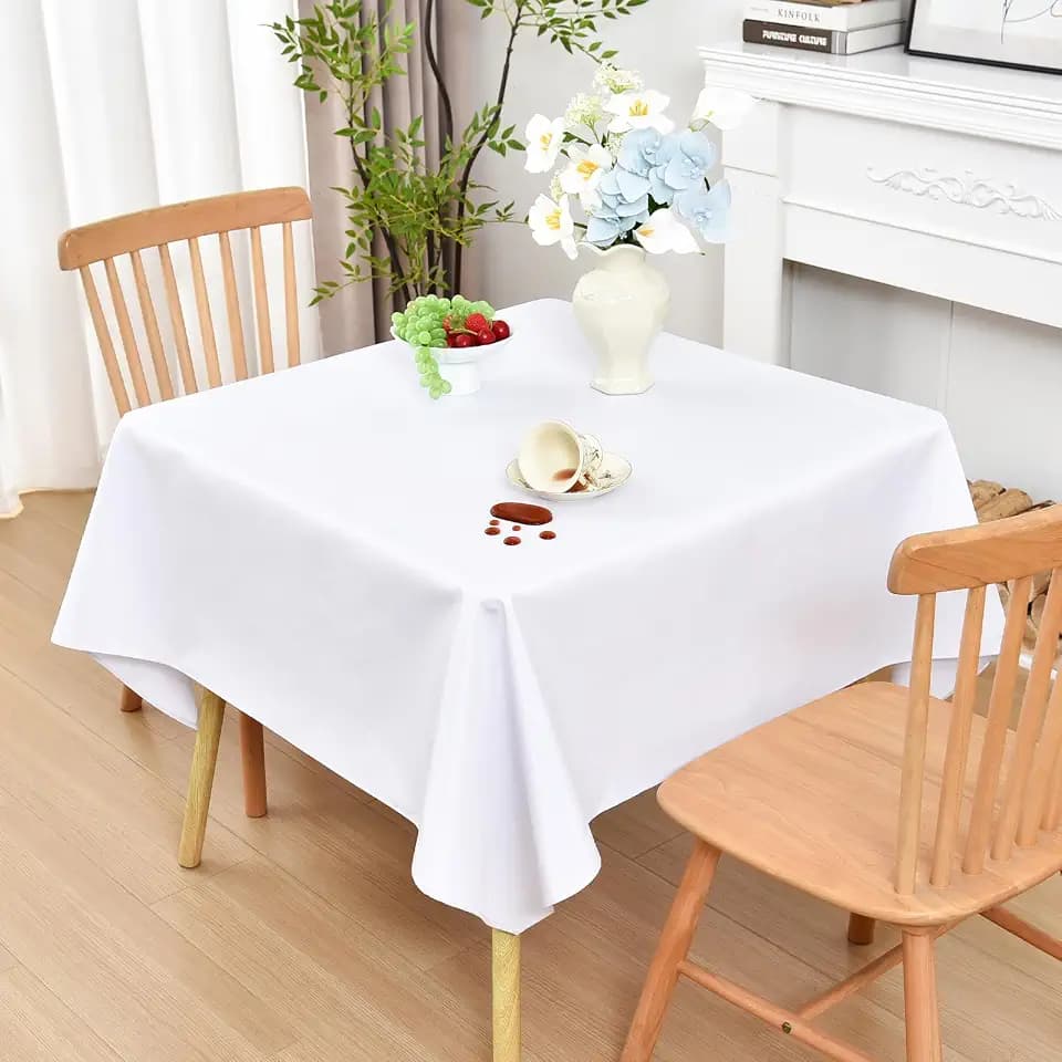 Wolkemer Square Tablecloth 54 x 54 Inches Faux Linen Water Resistant