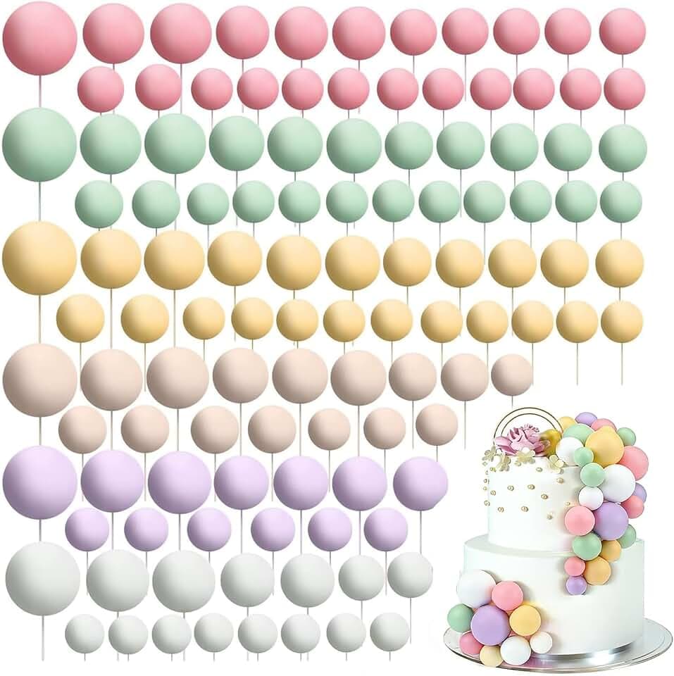 108 Stk Tortendeko Kugeln Cake Topper, Mini-Ballons Tortenaufleger