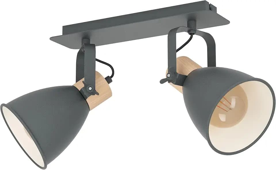 EGLO Deckenlampe Coswarth, 2 flammige Deckenleuchte Vintage, Industrial