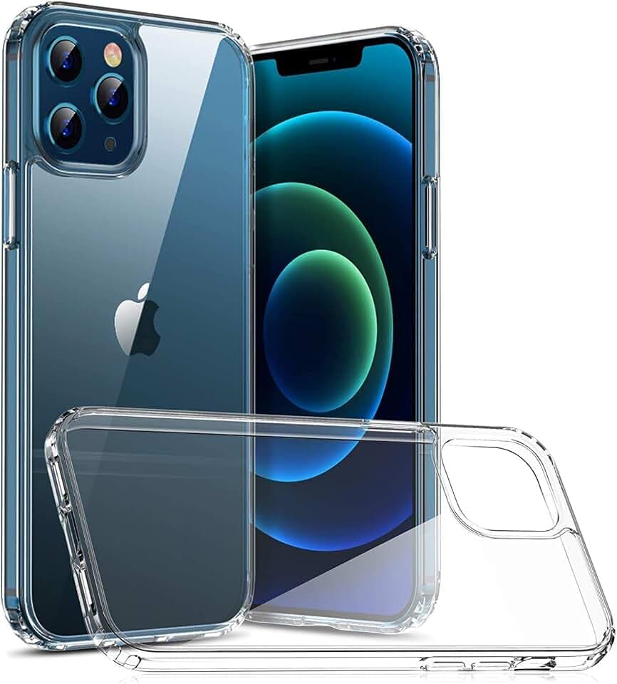 iPhone 12 pro max Hülle, Crystal Transparent Ultra Dünn [Anti-Vergilbung] PC Rückschale Schutzhülle, Fallschutz rutschfest Stylische Handyhülle für iPhone 12 pro max