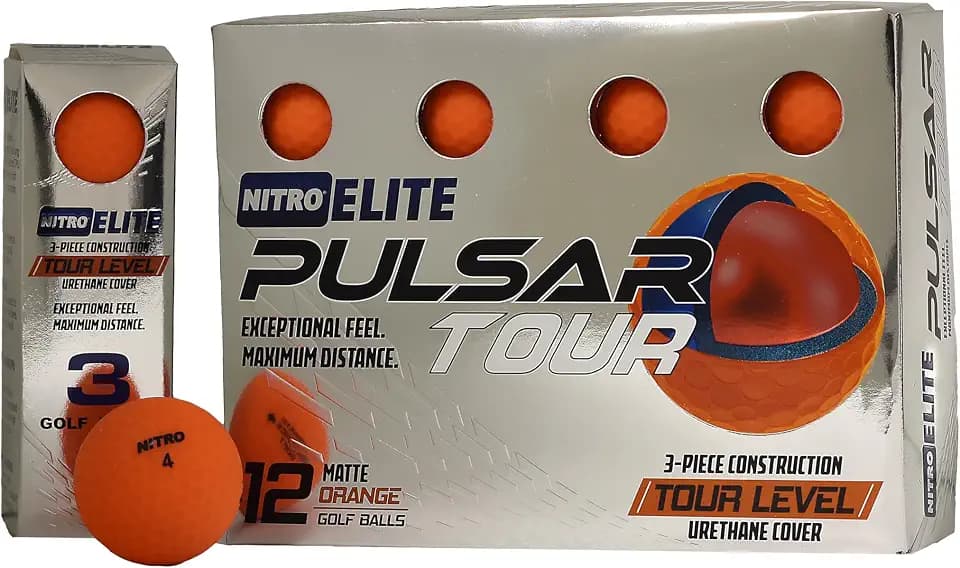 Nitro Elite Pulsar Tour-Level 3-Piece Urethane Golf Ball- 12 pk