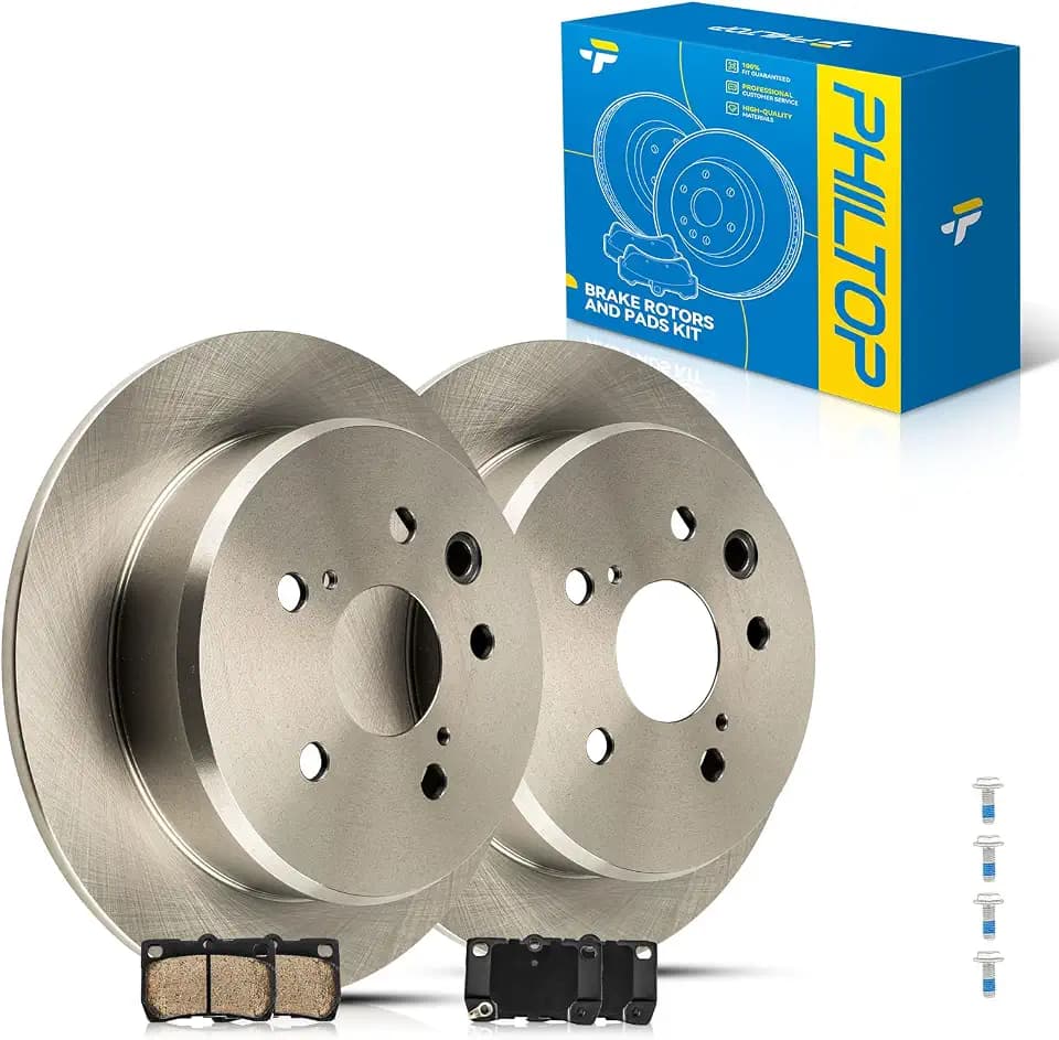 PHILTOP Rear Brake Pads and Rotors for Volkswagen Passat 2016-2021, 2.0T/1.8T 2015, Volkswagen GTI 2015-2016, 2.0T 2017, Volkswagen Golf 2016-2019, 1.8T 2015,(10.7in, 271.8mm) Brakes and Rotors