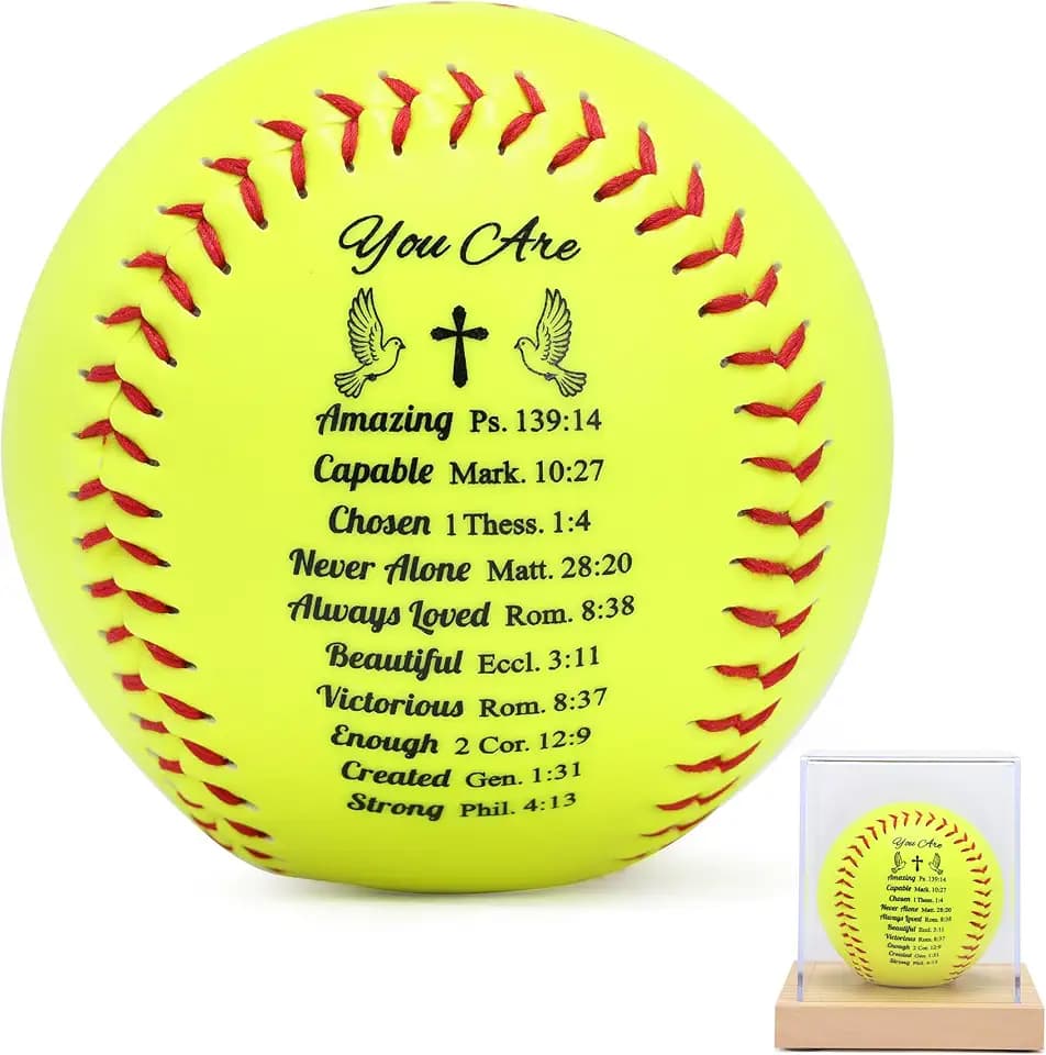 Inspirational Bible Verse Softball – Christian Religious Softball Gifts