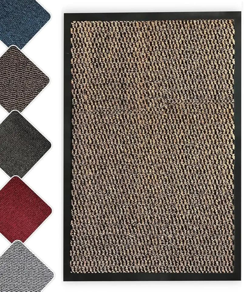 Door Mat for Front Door – Indoor Outdoor Entryway Mat, Non Slip TPE Rubber Backing, Waterproof Absorbent Washable Door Mat, Welcome Mat for Home, Patio, Porch, Garage & Office – Modern Design