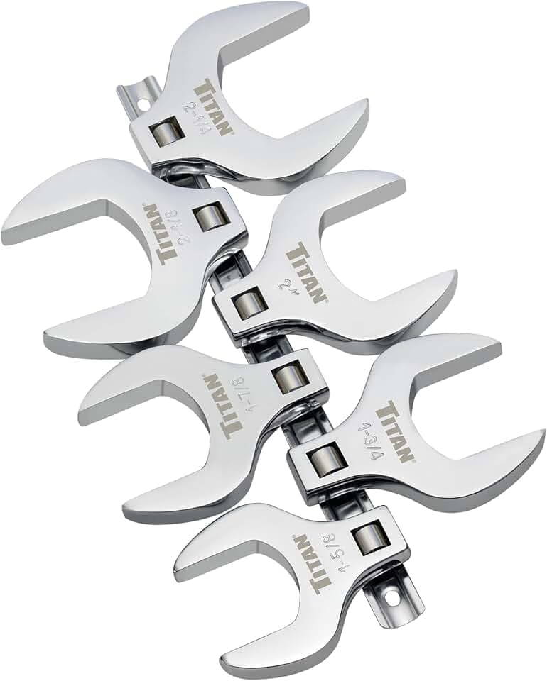 Titan 17676 6-Piece 1/2-Inch Drive SAE Jumbo Crowfoot Wrench Set
