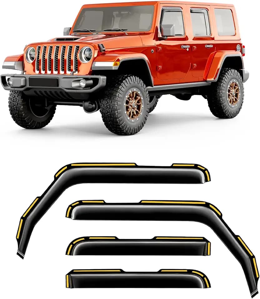 Window Rain Guards for Jeep Wrangler JL 2018-2026/Jeep Gladiator 2020-2026