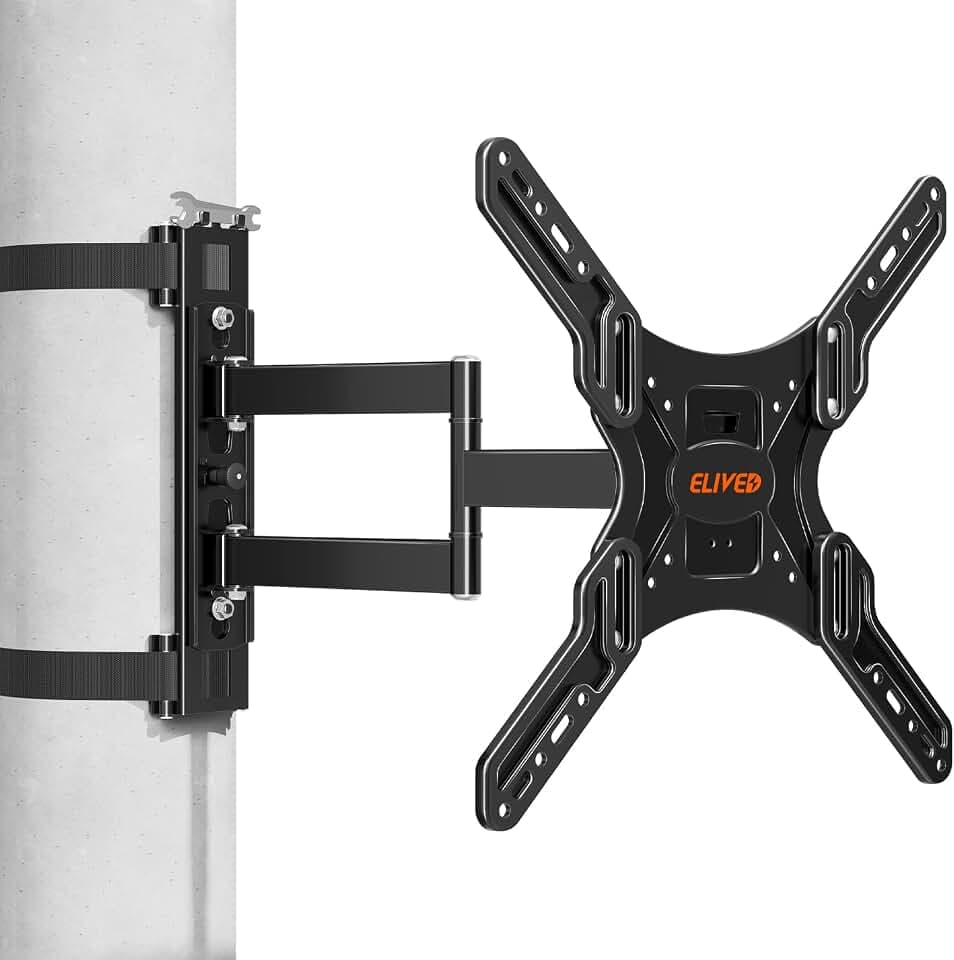 Outdoor Pillar TV Mount Waterproof for 26"-60" TVs, No Drill for Gazebo