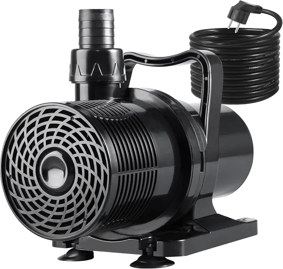 170W 4755 GPH Submersible Water Pump with Adapters, Water Pump 33 FT Lift High for Ponds, Fountains, Waterfalls and Water Circulation, Aquarium Pump Quiet Operation Vertical/Horizontal w/ 16 FT Cord