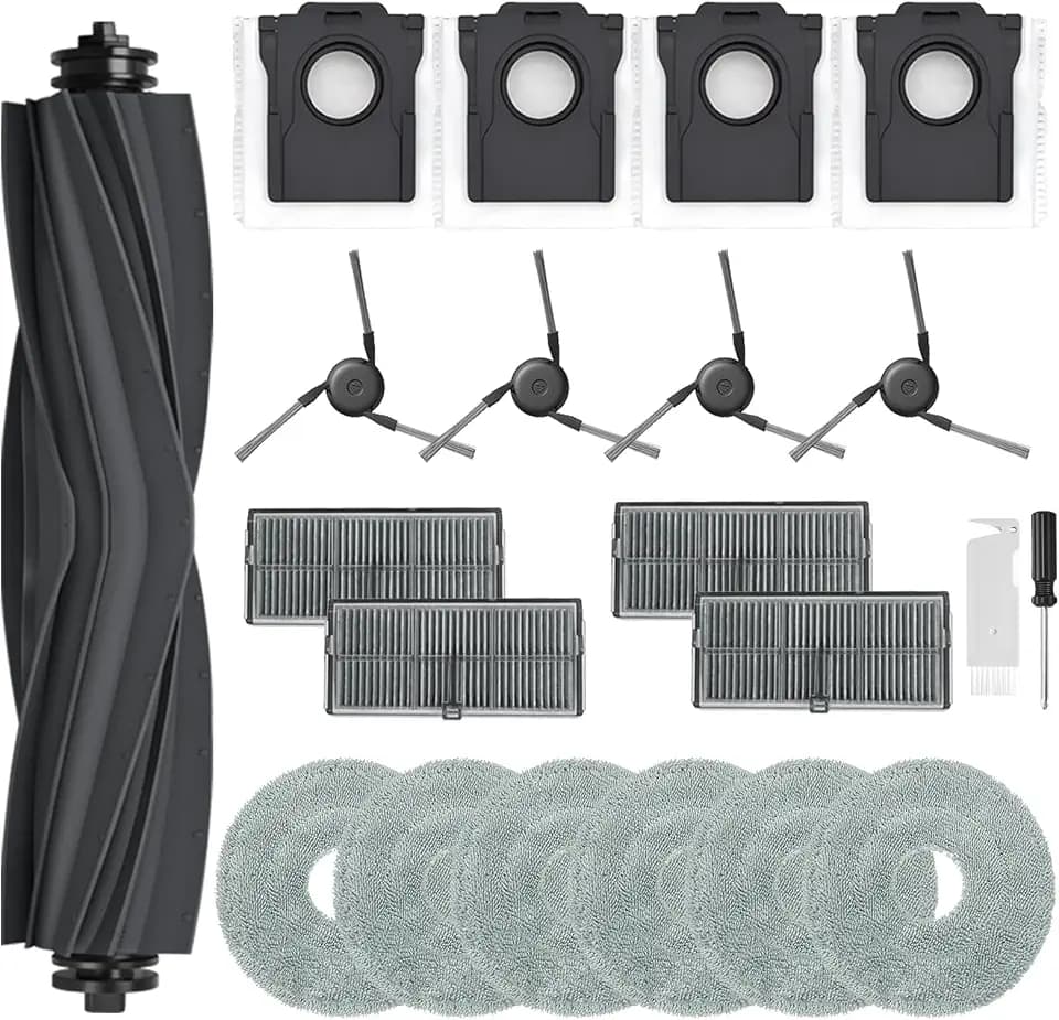 Zubehör für Dreame L10s Ultra Gen 3/Mova P50 Pro Ultra/X40 Ultra Complete/X40 Master/L40 Ultra, 1 Hauptbürste, 4 Staubsaugerbeutel, 6 Wischpads, 4 HEPA Filter, 4 Seitenbürste