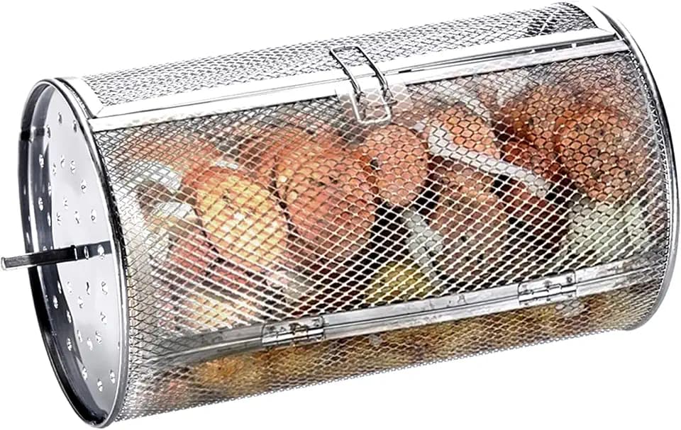 ROTO-Q 360 Rotisserie Tumble Basket: Elevate Your Grilling Game! Perfect for Chicken Wings, Coffee Beans, and More (Compatible Only with ROTOQ360 Rotisserie)