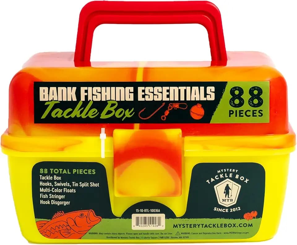Catch Co Mystery Tackle Box Bank Fishing Essentials Tackle Box - Orange