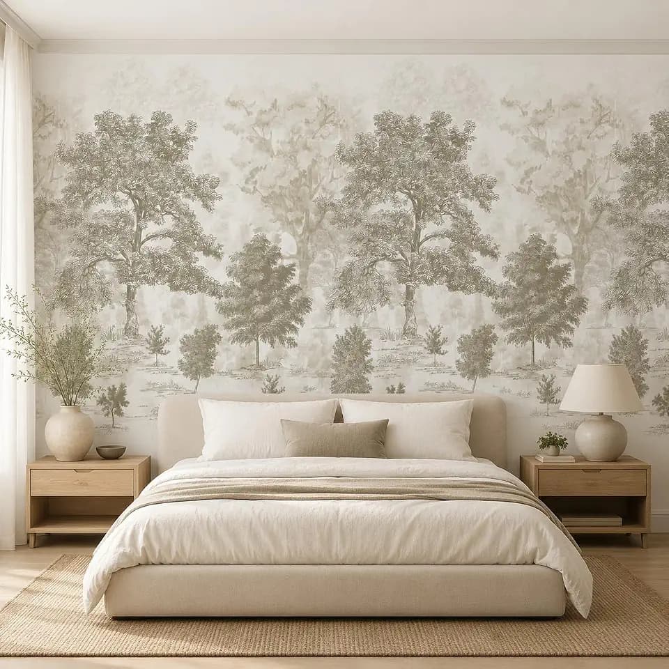 Zeeko Vintage Forest Wall Murals Peel and Stick 177" W x 110" H