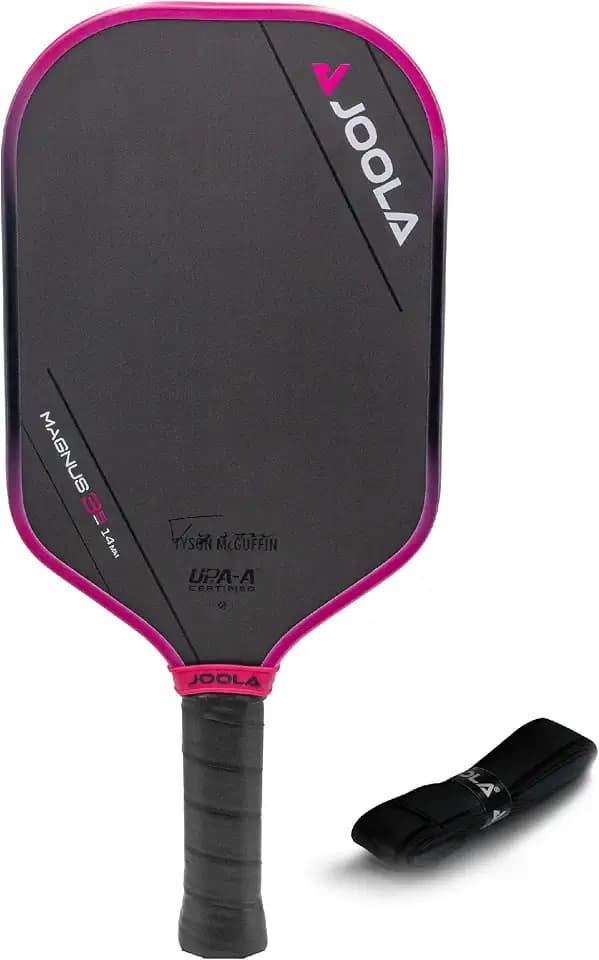 JOOLA Tyson McGuffin 3S 14mm Pickleball Paddle- Elongated Shape w/Shorter Handle. Charged Carbon Surface Technology for Power and Spin. NFC Chip Enabled and UPA-A Certified.