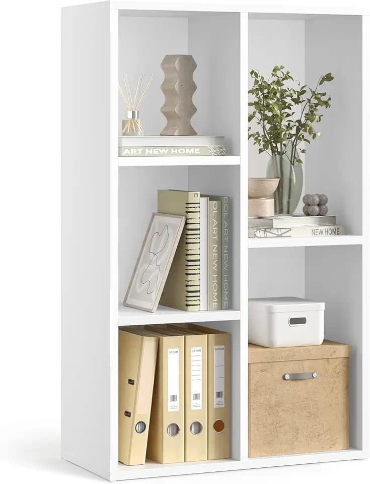 VASAGLE Bookshelf, 5 Cubes Storage Organizer, 19.7 x 9.5 x 31.5 Inches
