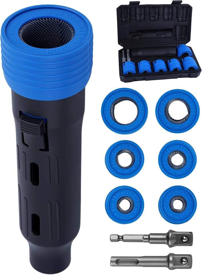 Wheel Stud Cleaner Set, 9-PCS Nylon Thread Cleaning Kit for Impact Wrench & Power Drill, 7/16" to 1-1/8", Safe for Brake Disc & Hub, Restores Proper Torque for Cars, Trucks, SUVs