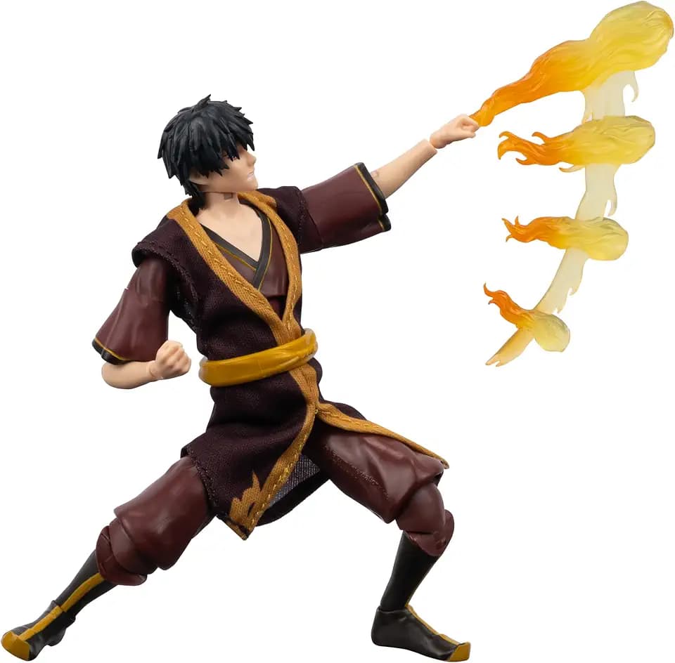 Avatar: The Last Airbender Zuko (Book Three) - 6.5-Inch Scale Figure with Alternate Faceplate, Swappable Hands, and Fire Bending Effect