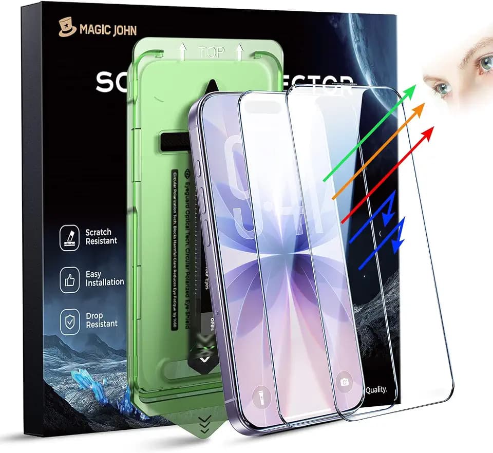 MAGIC JOHN Eye Protection for iPhone 17 Tempered Glass Screen Protector
