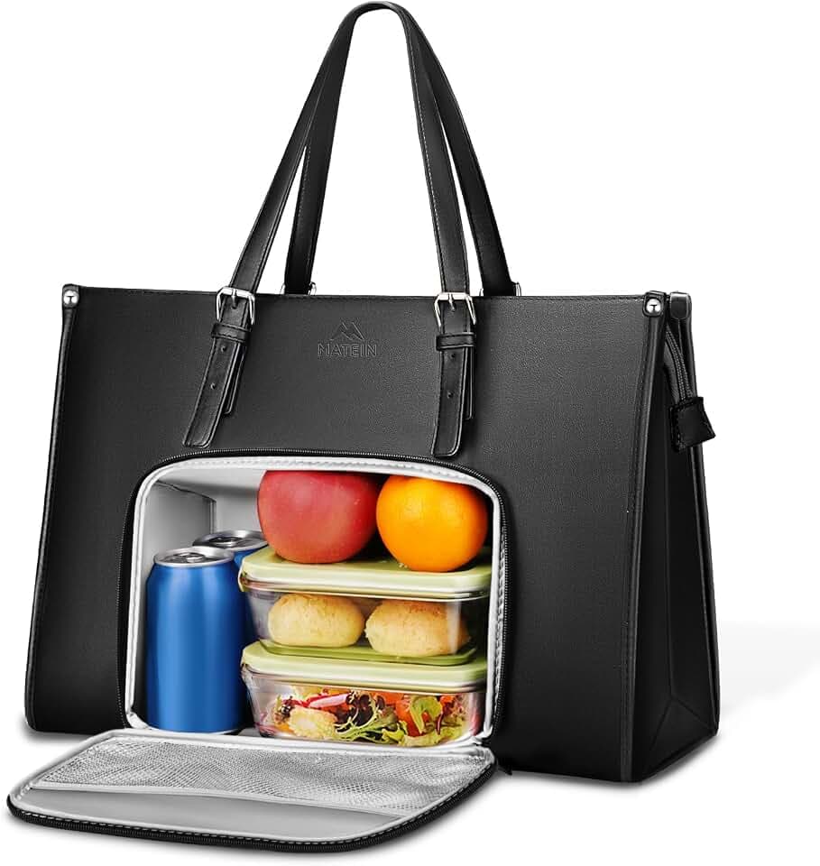 MATEIN 15.6 Inch Laptop Tote Bag with Insulated Lunch Compartment for Women