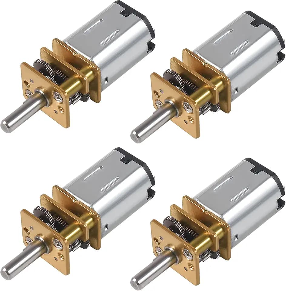 4Pcs DC 6V 1000RPM Gear Motor Full Metal Geared Mini Micro Gear with Gearwheel 1000RPM N20 Speed Reduction Motor for DIY RC Toys Robort Smart Car Motor