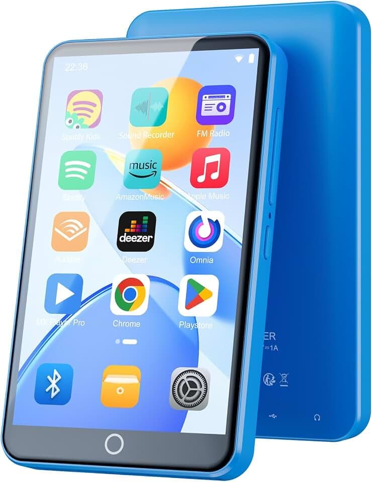 80GB MP3 Player with Bluetooth WiFi, 4" MP3 Players with Spotify, 2000mAh MP4 Player with Touch Screen, Android Music Player with Spotify, Audible, Amazon Music, Play Store