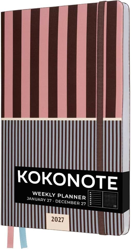 Kokonote Terminplaner Kalender 2027 Buchkalender Petit Stripes Edition