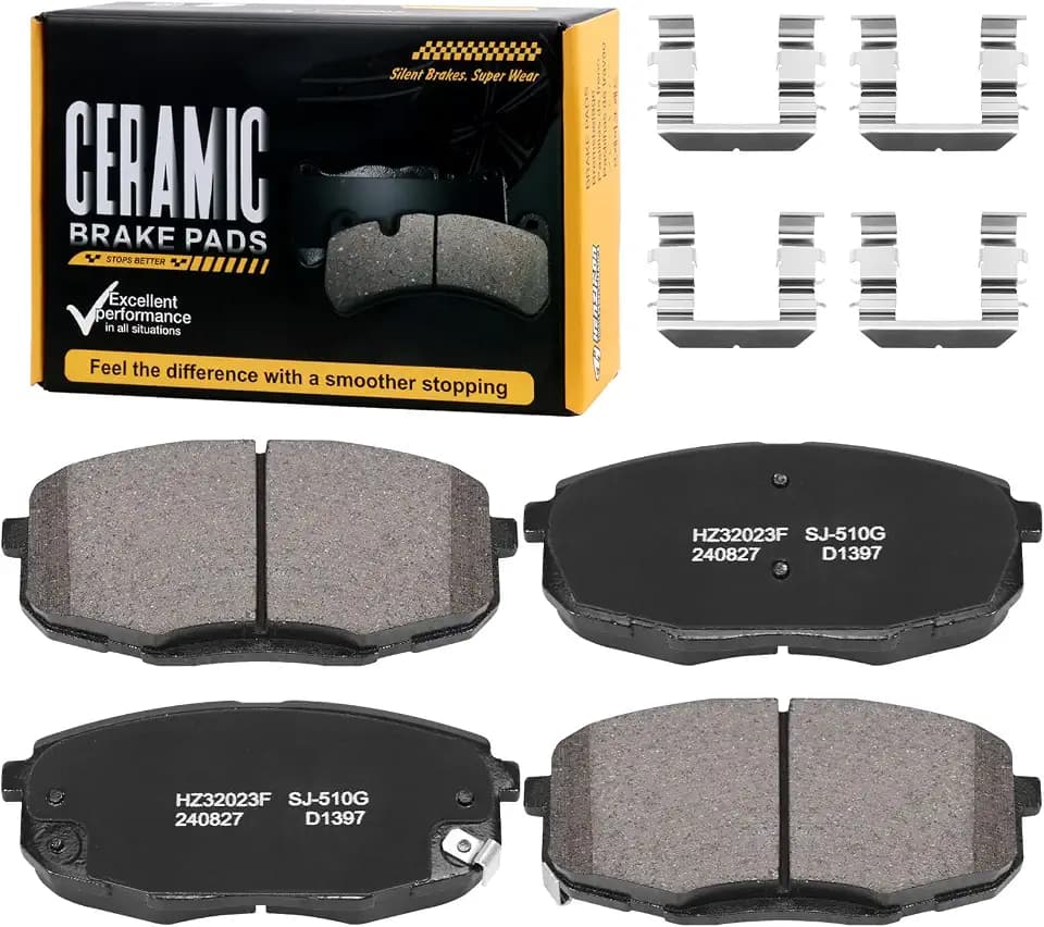 Front Brake Pads D1397 w/Hardware Replacement For Hyundai Elantra 2009 Touring, Elantra 2010-2012 Touring GLS/SE, For Kia Forte 2010-2013, Forte Koup 2010-2013 Ceramic Brake Pads