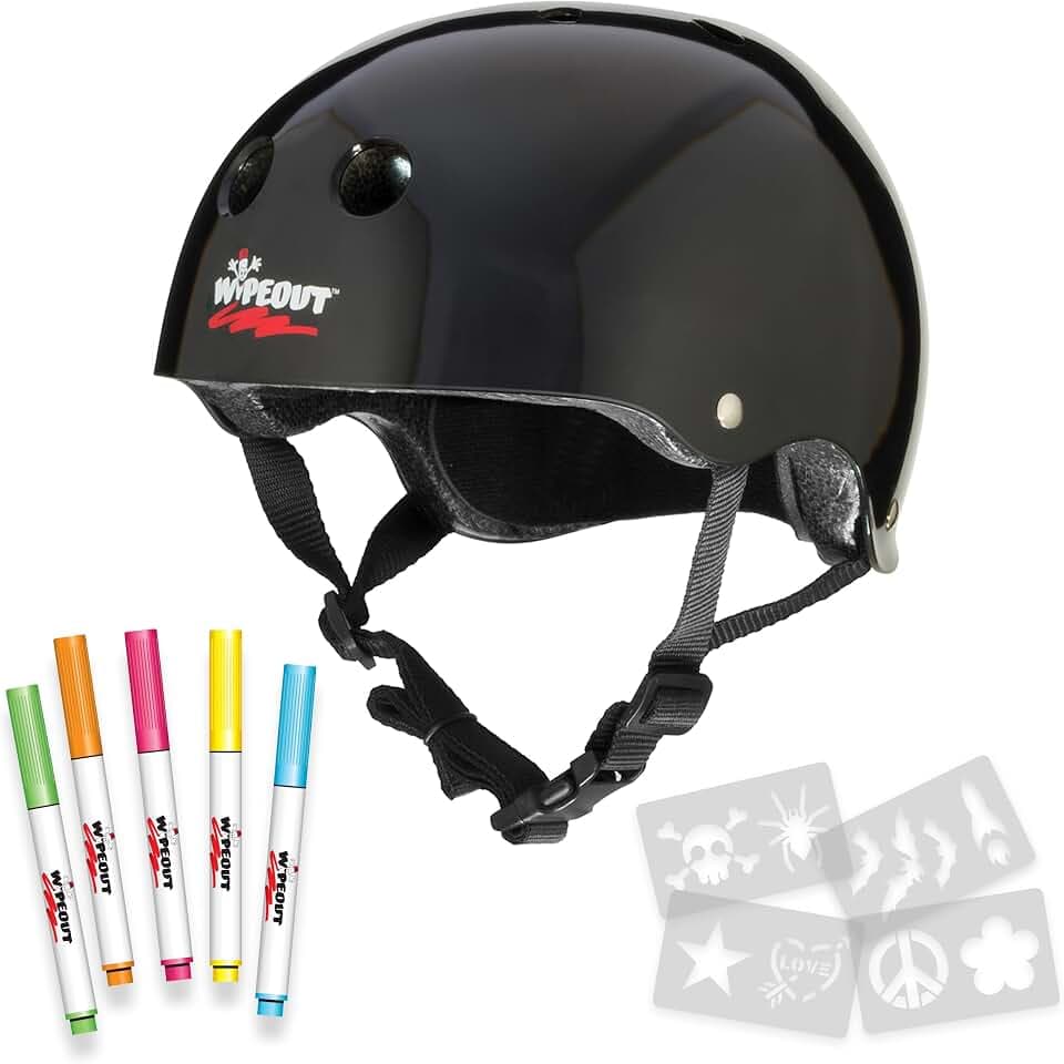 Wipeout Dry Erase Kids Helmet – Ideal for Bike, Skate, Scooter, In-Line Skating and Rollerblading