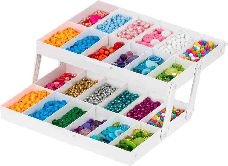 IRIS USA 2-Tier Drawer Organizer |Made in USA| 22 Dividers - White