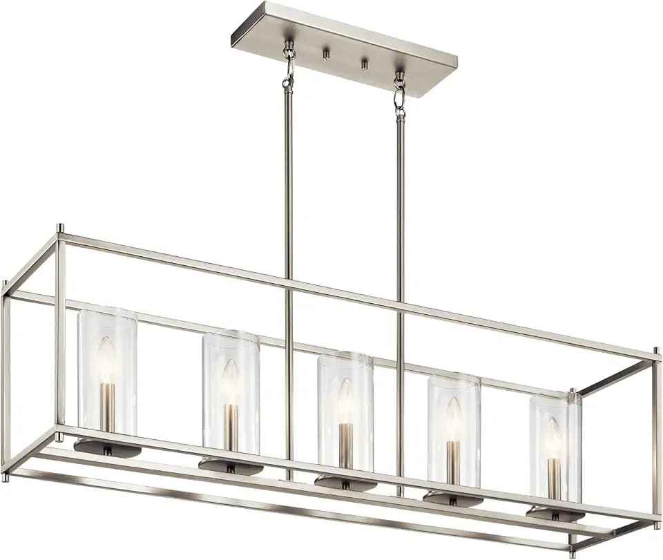 Kichler Crosby 5-Light Linear Chandelier, Brushed Nickel