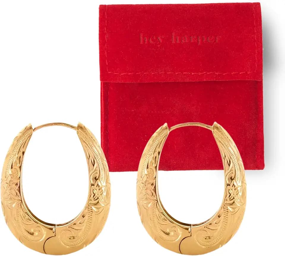 Hey Harper Hoop Earrings For Women Trendy - Lightweight Waterproof & Sweatproof Jewerly
