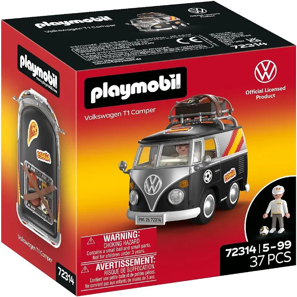 PLAYMOBIL | Volkswagen | Volkswagen T1 Camper ESP Edition | Kultiger Retro‑Camper mit Sportausrüstung, Dachgepäckträger & Stickerbogen | Für Kinder ab 4 Jahren | 72314