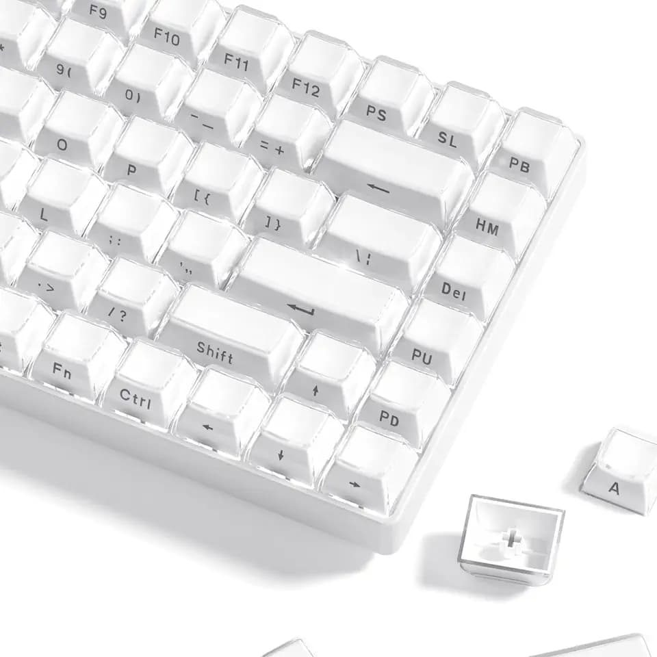 Womier Keycaps - Lusterfly Jelly Keycaps White 60 65 75 100 Percent