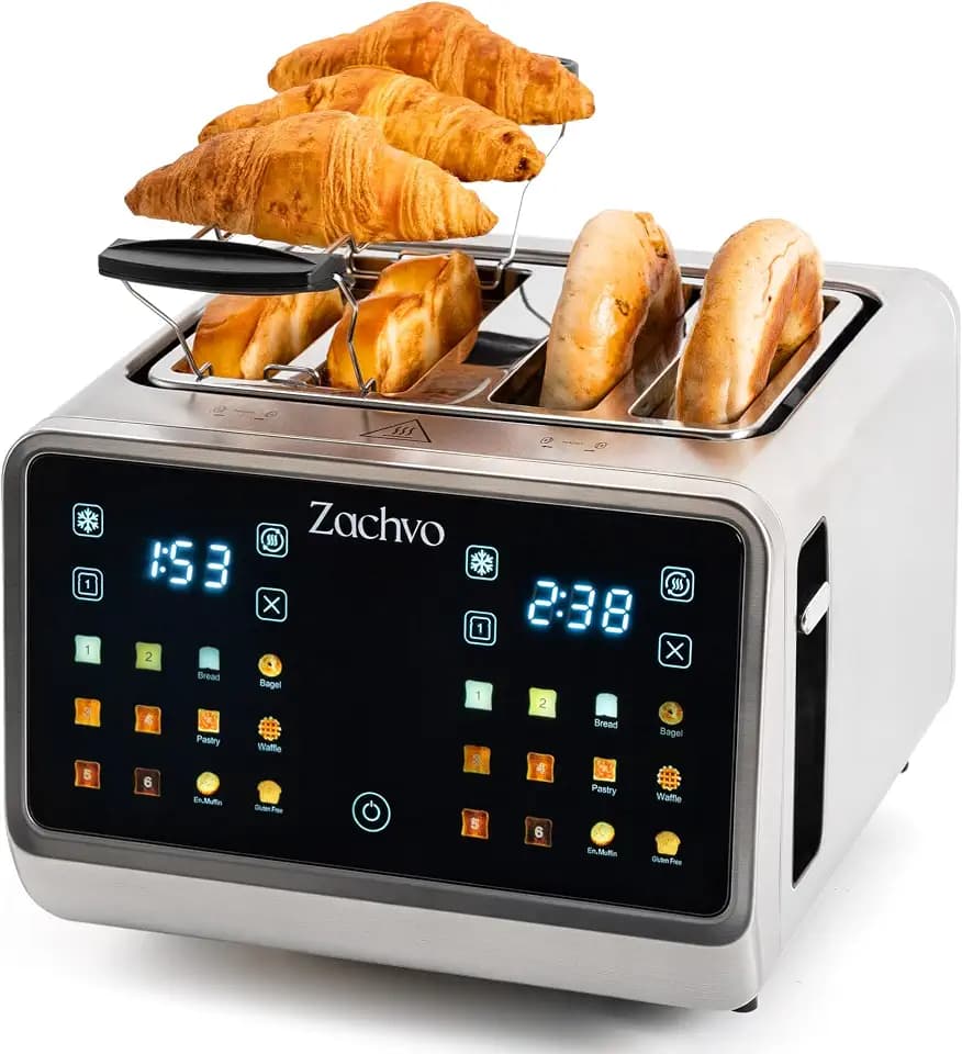 Toaster 4 Scheiben mit 2 unabhängigen Toastzonen und Touchscreen