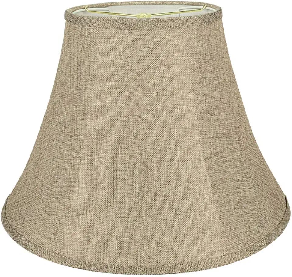 Aspen Creative 38001A Collapsible Traditional Handsewn Bell Shape Spider Construction Lamp Shade in Wheat, 9" Top x 18" Bottom x 13" Slant Height