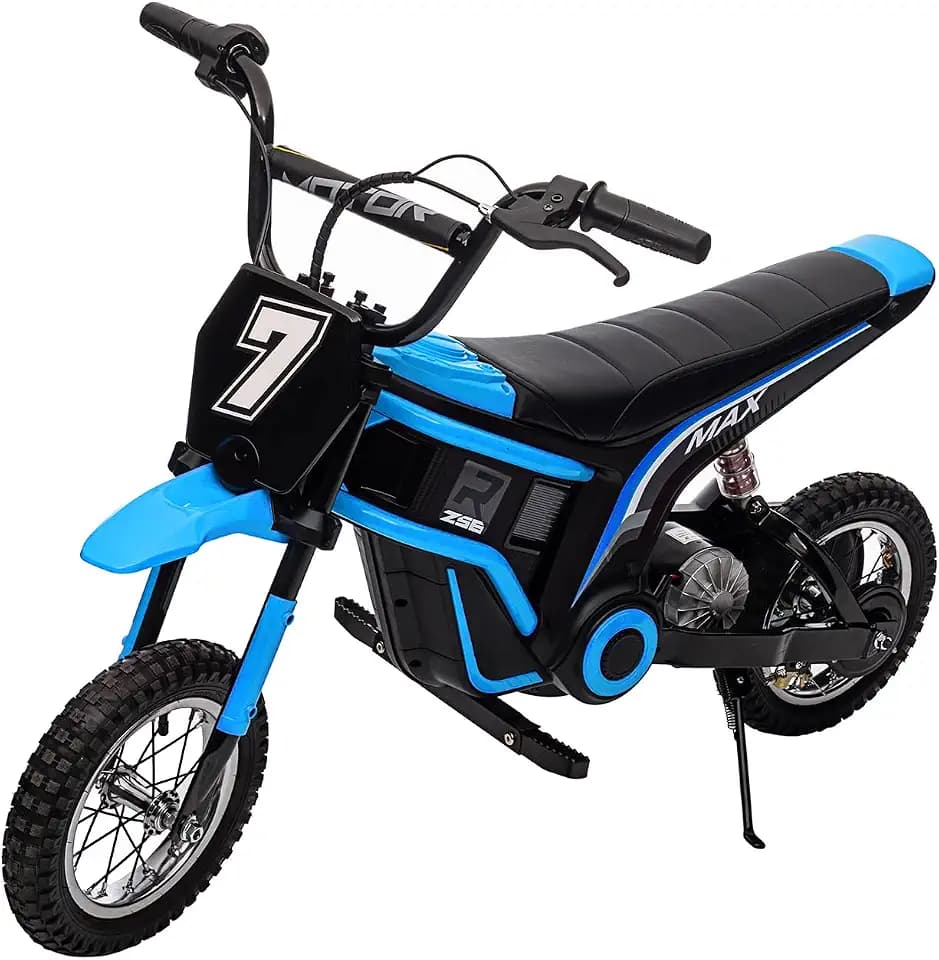 24V 350W Electric Dirt Bike for Kids – 3-Speed Modes, 14.29MPH Max Speed, ASTM-Certified Safe Motorcycle with Shockproof Suspension, Best Gift for Boys & Girls