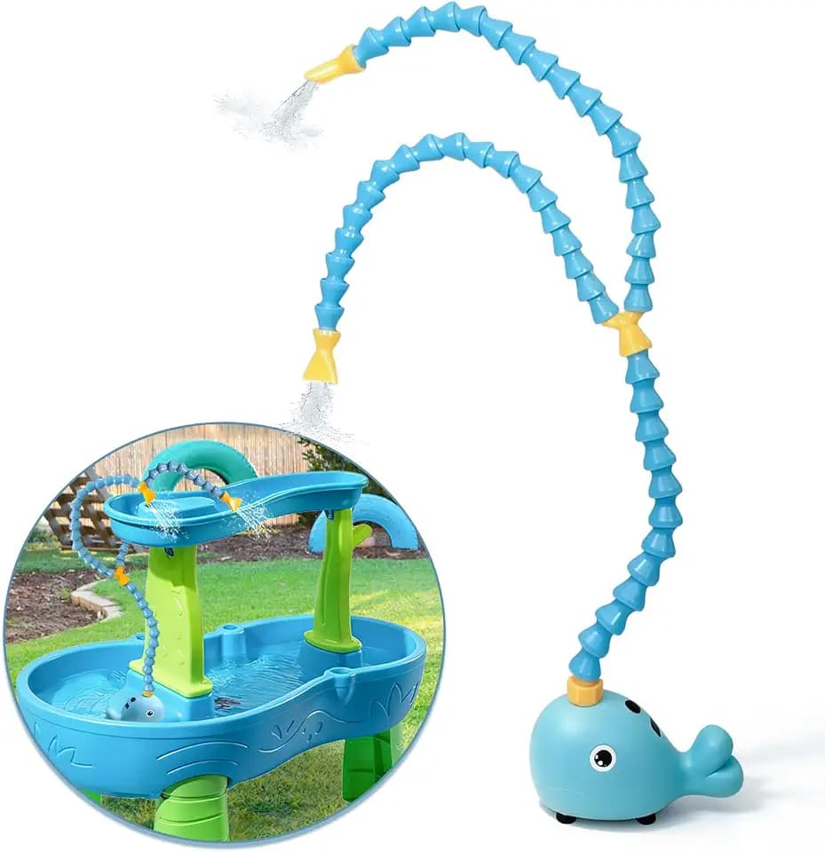Rechargeable Water Table Pump,Kids Sand Water Play Pump,3 Spray Modes,Compatible with Most Outdoor Toddler Activity Table on Market,IPX7 Waterproof Design (6000mAh)