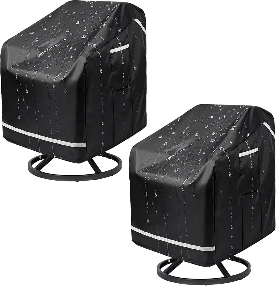 Outdoor Chair Covers Waterproof 2 Pack, Patio Chair Covers Waterproof & Windproof, (30.5Wx31.5Dx32.5H) Outdoor Rocking Chair Covers with Ventilated Air Vents and Convenient Handles Included