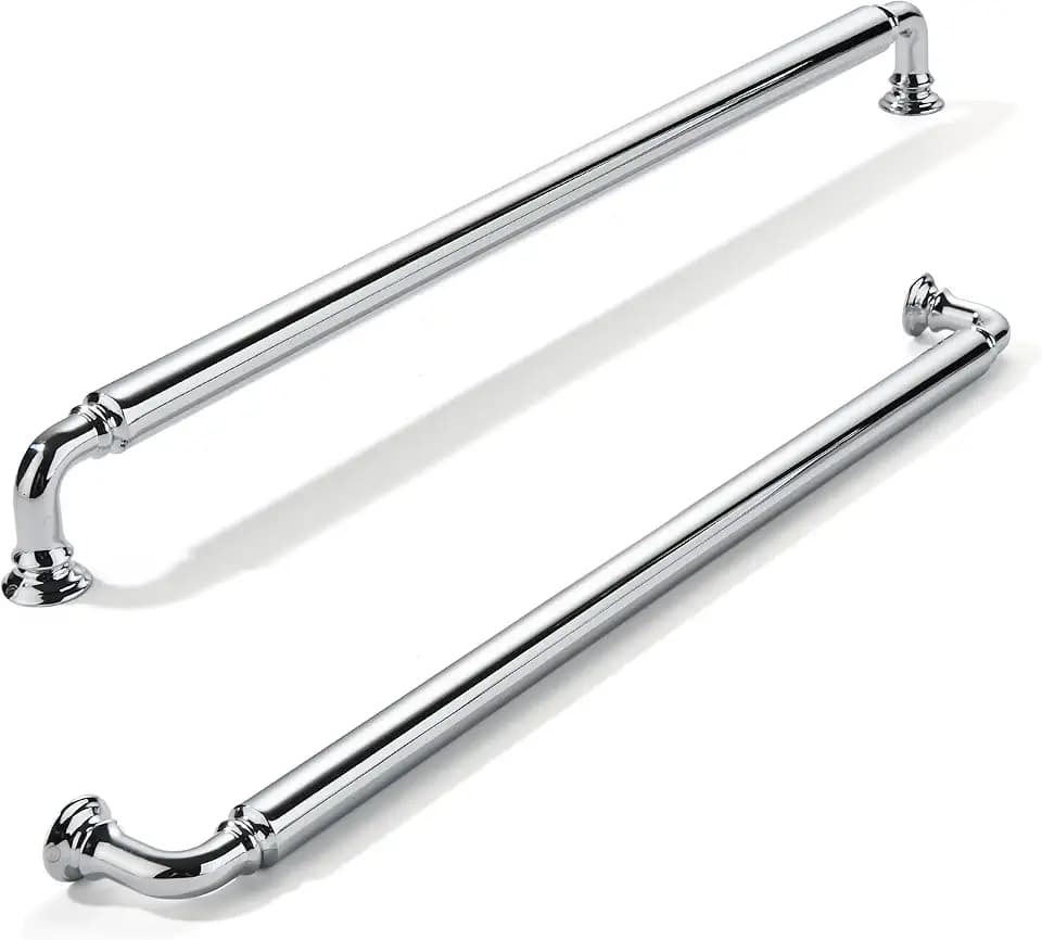 khtumeware 2-Pack Polished Chrome Heavy-Duty Solid Cabinet Pulls, 12 Inch(305mm) Hole Center, Drawer Pulls, Cabinet Hardware, Suitable for Kitchen Cabinets, Bathrooms and Dressers