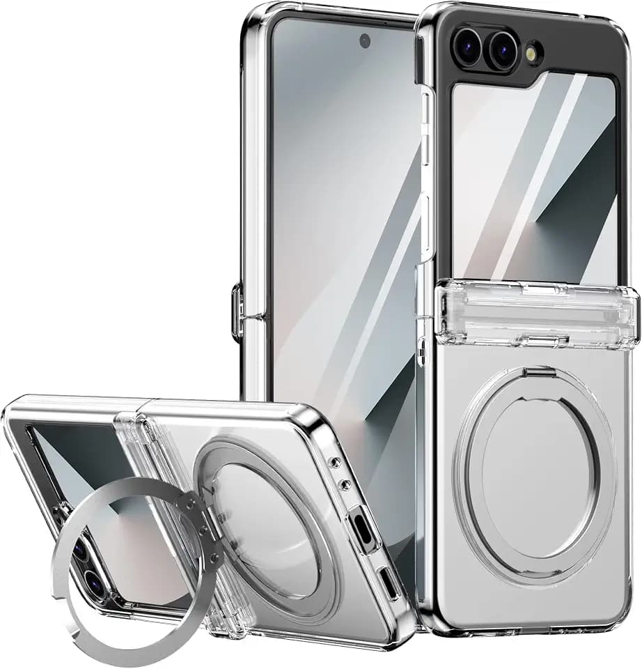 MALEWOLF Case for Samsung Galaxy Z Flip 6, Magnetic Stand Hinge Protection