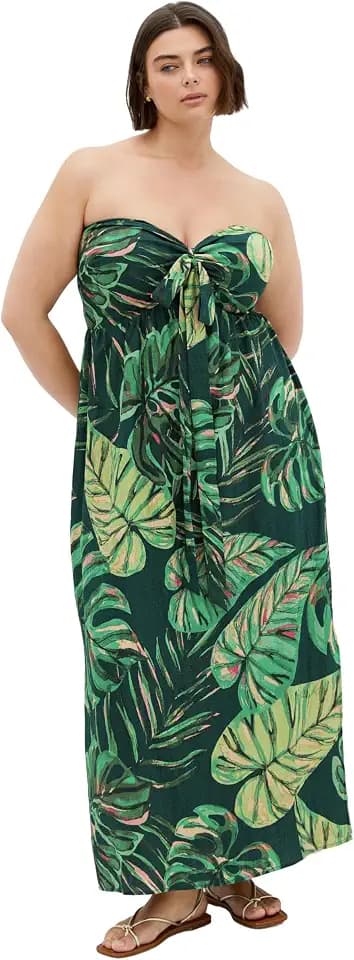 City Chic Women's Plus Size Dress - Peta Palm Maxi