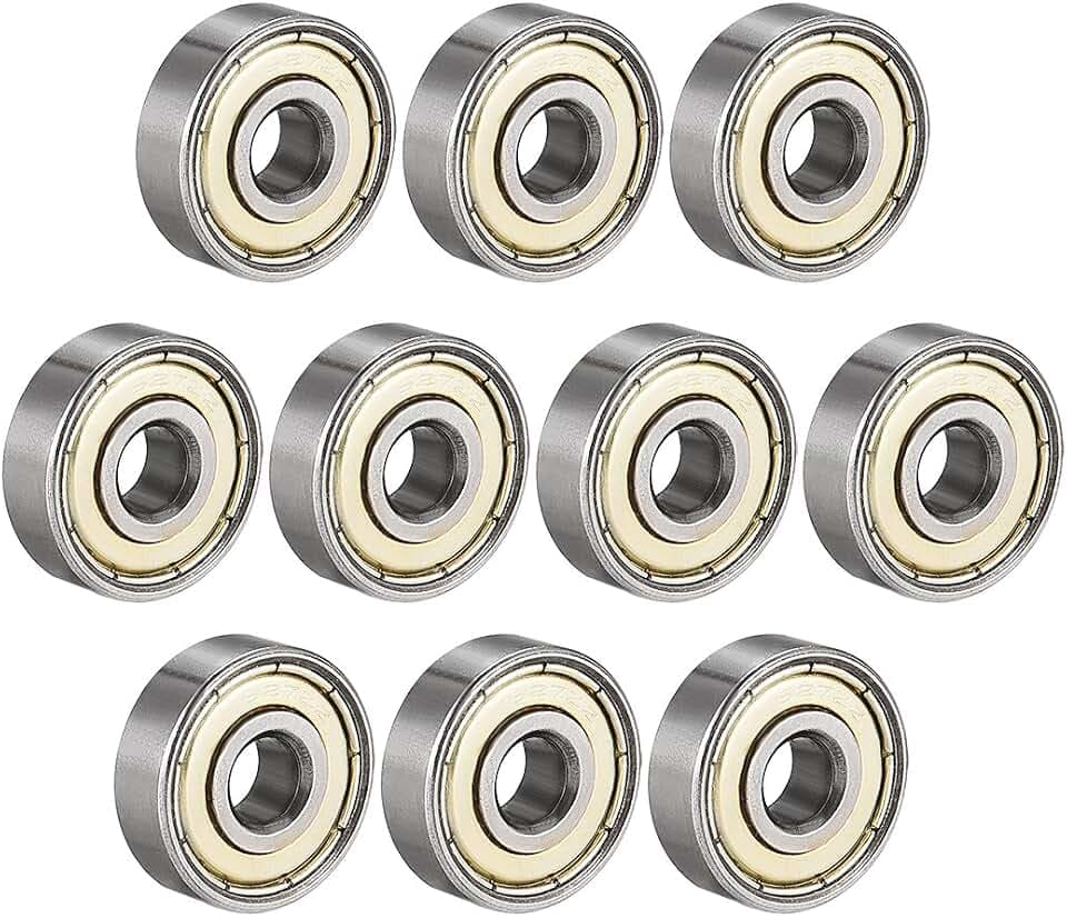 sourcing map 627ZZ Kugellager, 7 mm x 22 mm x 7 mm, doppelt geschirmt, 627-2Z 80027 Rillenkugellager, Karbonstahl (10 Stück)
