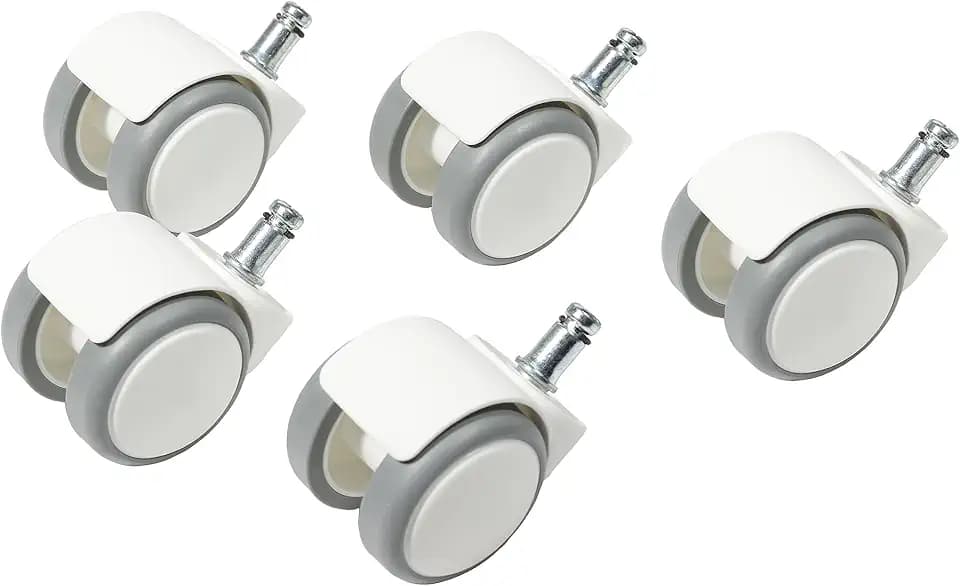 Topstar Bürostuhlrollen Hartbodenrollen Set 5 Stk. Topstar S'Neaker Rollendurchmesser 50mm / Stiftgröße 10mm weiß/grau, Aus Kunststoff