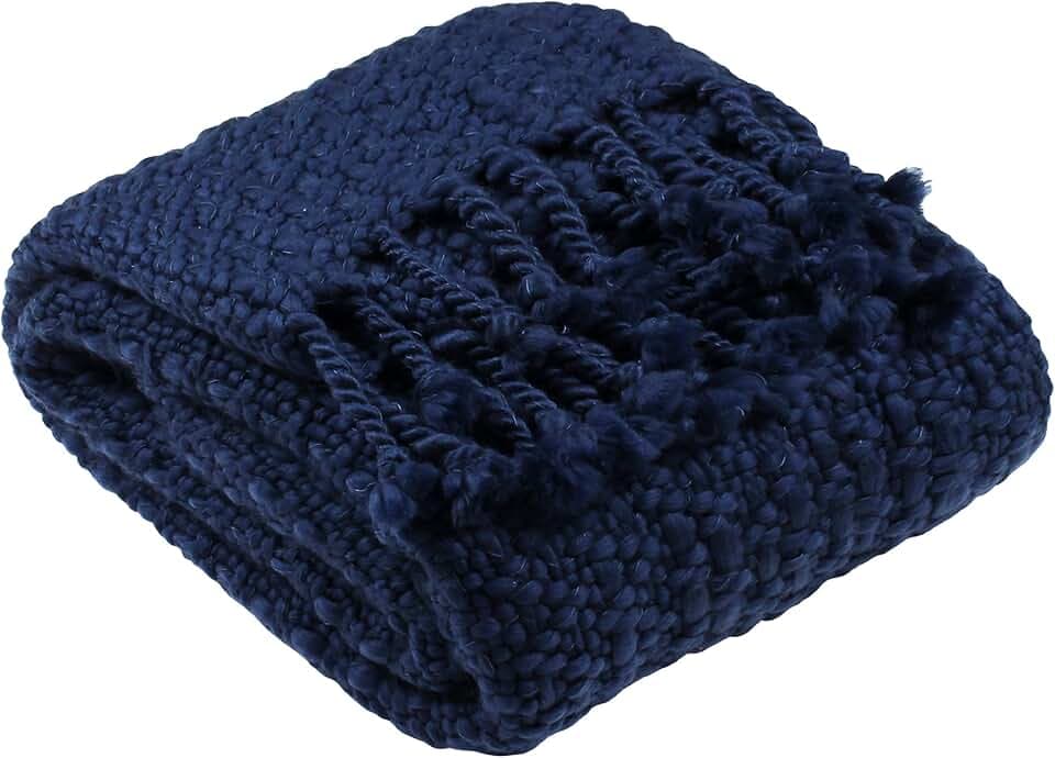furn. Jocelyn Wurf - Acryl - Navy - 130 cm X 180 cm, Acryl, Navy, 130Cm X 180Cm (51" X 71" Zoll)