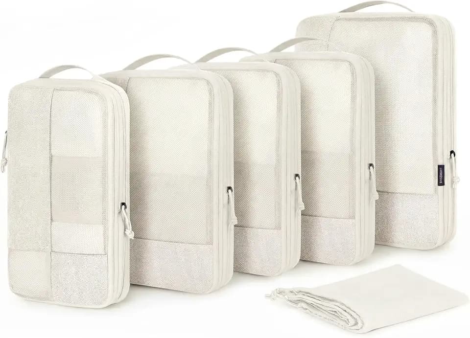 BAGSMART Compression Packing Cubes for Travel, 6 Set Luggage Organizer Bags