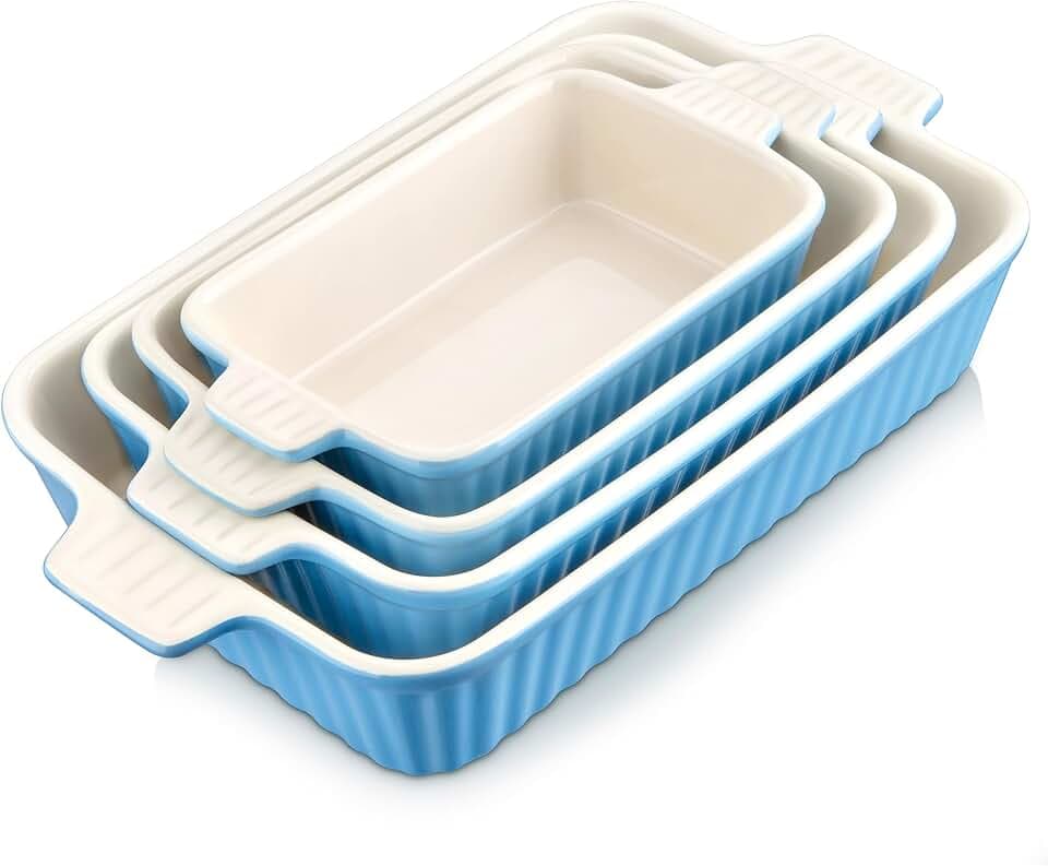 MALACASA Auflaufform, 4-teilig Set Keramik Backformen (37, 30, 28, 24 cm)