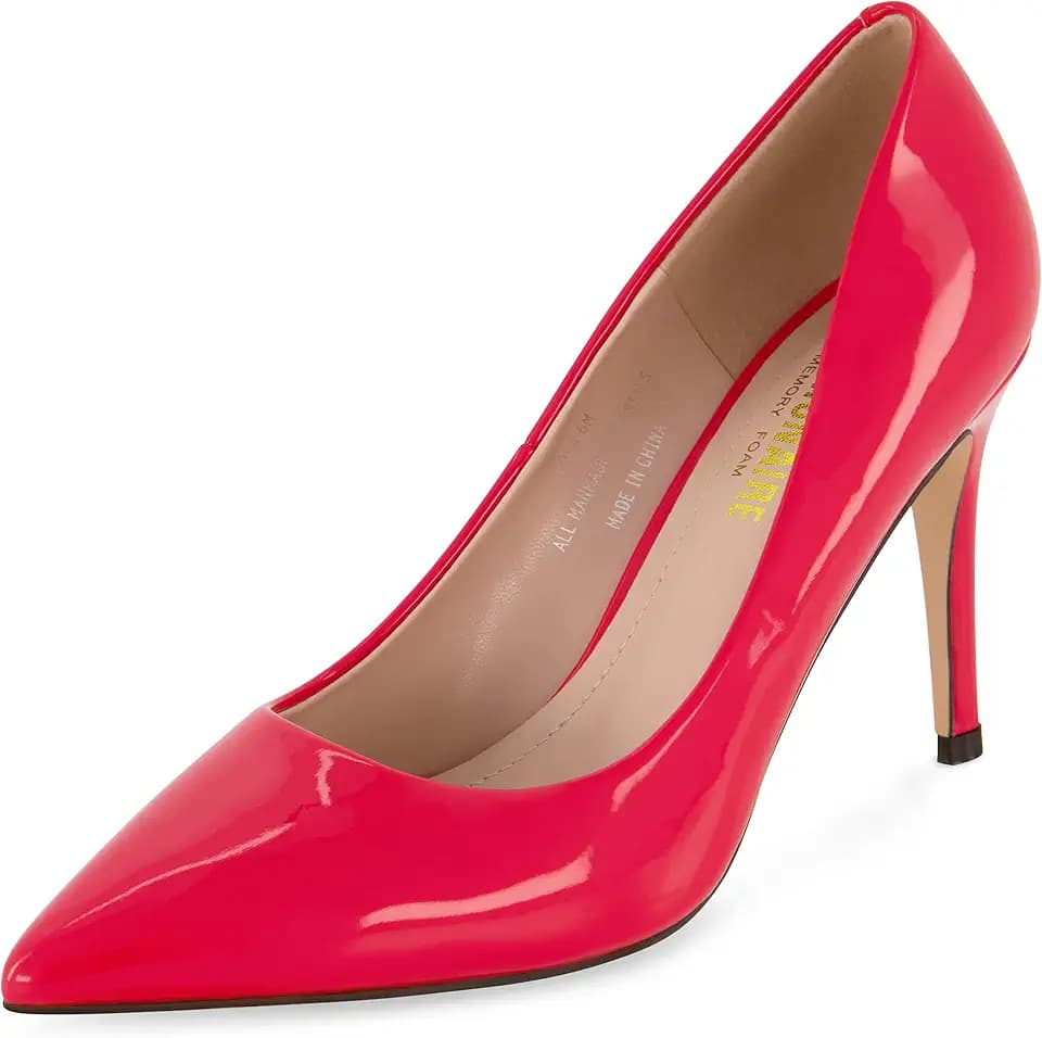 CUSHIONAIRE Lola Dress Pump Heels for Women, Classic Pointed Toe High Heels with Soft Memory Foam and Durable Outsole