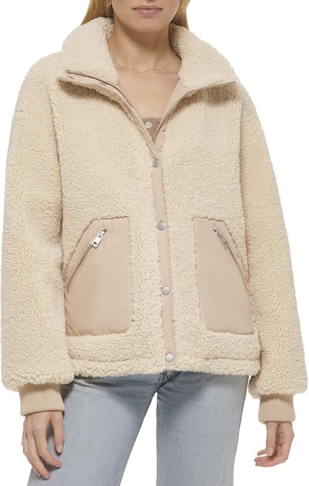 Levi's womens Sherpa Teddy Jacket (Standard & Plus Sizes)